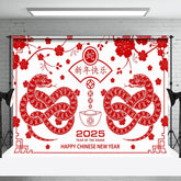Aperturee - Aperturee Happy Red White Lunar New Year Of The Snake Backdrop