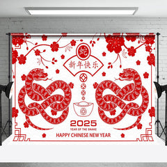 Aperturee - Aperturee Happy Red White Lunar New Year Of The Snake Backdrop