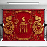 Aperturee - Aperturee Happy Red Zodiac Snake Chinese New Year Backdrop
