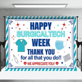 Aperturee - Aperturee Happy Surgical Tech Week Appreciate Blue Backdrop