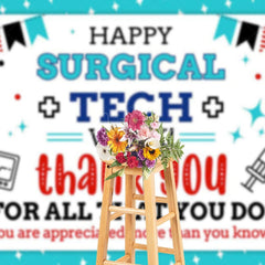Aperturee - Aperturee Happy Surgical Tech Week Flags Appreciate Backdrop