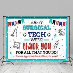 Aperturee - Aperturee Happy Surgical Tech Week Flags Appreciate Backdrop