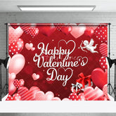 Aperturee - Aperturee Happy Valentines Day Backdrop Red Romantic Cupid Angel White Hearts Background Love Theme Party Decoration Photo Prop