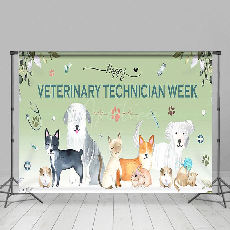 Aperturee - Aperturee Happy Veterinary Technician Week Plants Backdrop