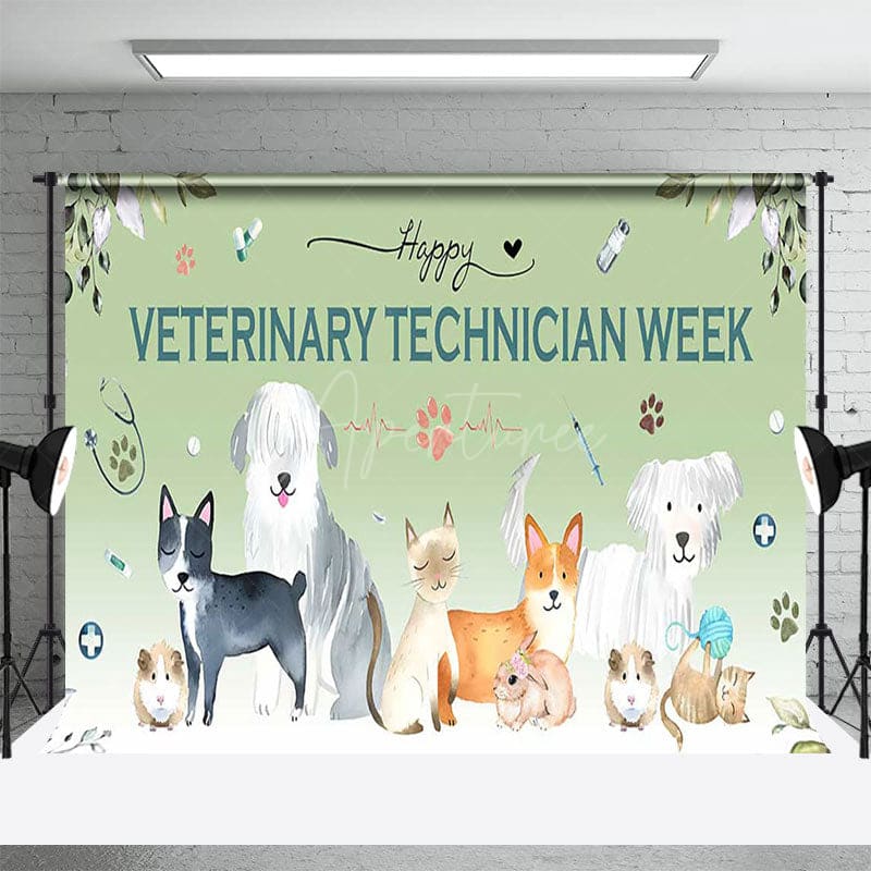 Aperturee - Aperturee Happy Veterinary Technician Week Plants Backdrop
