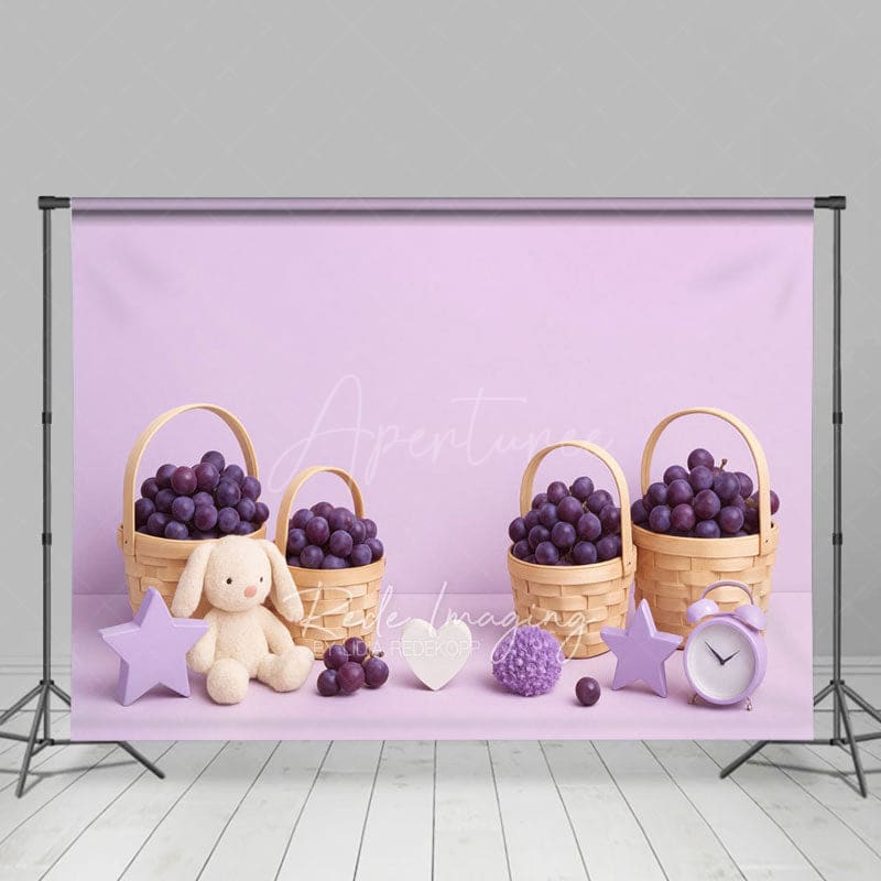 Aperturee - Aperturee Harvest Purple Grapes Bunny Star Cake Smash Backdrop