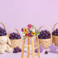 Aperturee - Aperturee Harvest Purple Grapes Bunny Star Cake Smash Backdrop