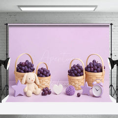Aperturee - Aperturee Harvest Purple Grapes Bunny Star Cake Smash Backdrop