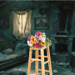 Aperturee - Aperturee Haunted Abandoned Bedroom Photography Backdrop Derelict Interior for Horror Photos Post-Apocalyptic Room Scene