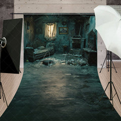 Aperturee - Aperturee Haunted Abandoned Bedroom Sweep Backdrop Derelict Interior for Horror Photos Post-Apocalyptic Room Scene