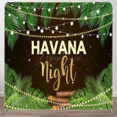 Aperturee - Aperturee Havana Night Leaves Fabric Backdrop Cover for Birthday