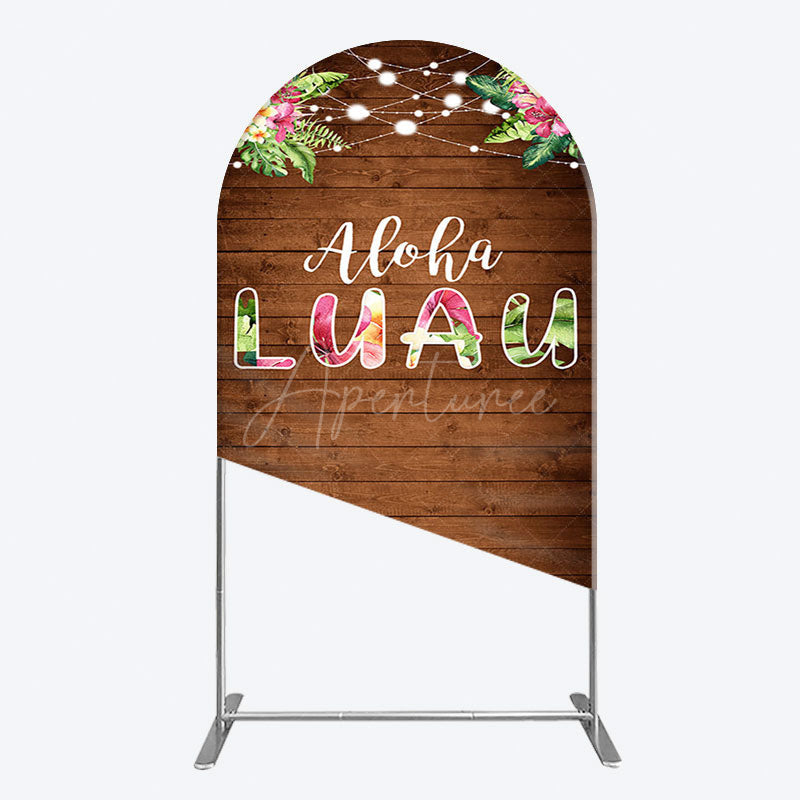 Aperturee - Aperturee Hawaii Aloha Luau Floral Wood Plant Arch Backdrop