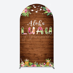 Aperturee - Aperturee Hawaii Aloha Luau Floral Wood Plant Arch Backdrop