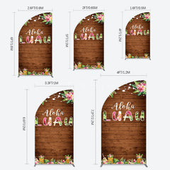 Aperturee - Aperturee Hawaii Aloha Luau Floral Wood Plant Half Moon Arch Backdrop
