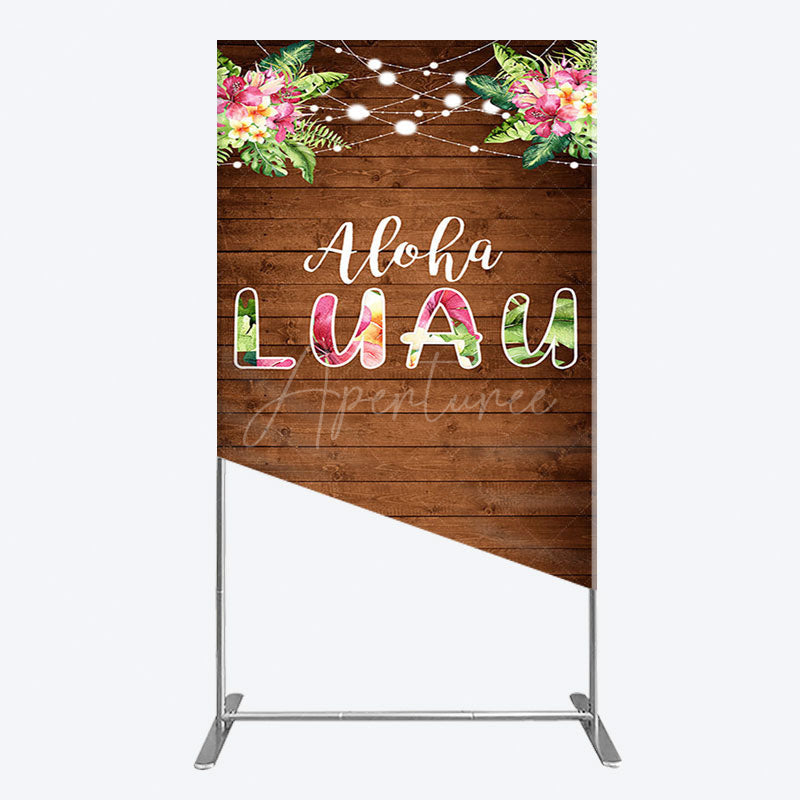 Aperturee - Aperturee Hawaii Aloha Luau Floral Wood Plant Rectangle Backdrop