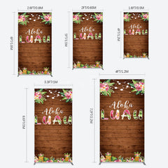Aperturee - Aperturee Hawaii Aloha Luau Floral Wood Plant Rectangle Backdrop