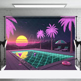 Aperturee - Aperturee Hawaii Hot Summer Night Outside Pool Party Backdrop