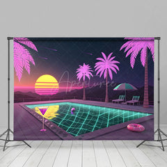 Aperturee - Aperturee Hawaii Hot Summer Night Outside Pool Party Backdrop