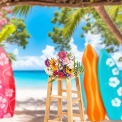 Aperturee - Aperturee Hawaii Outdoor Surfboard Beach Summer Vibe Backdrop