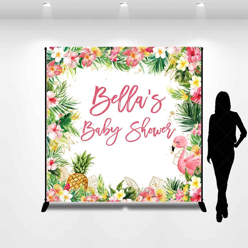 Aperturee - Aperturee Hawaii Summer Floral Custom Baby Shower Backdrop