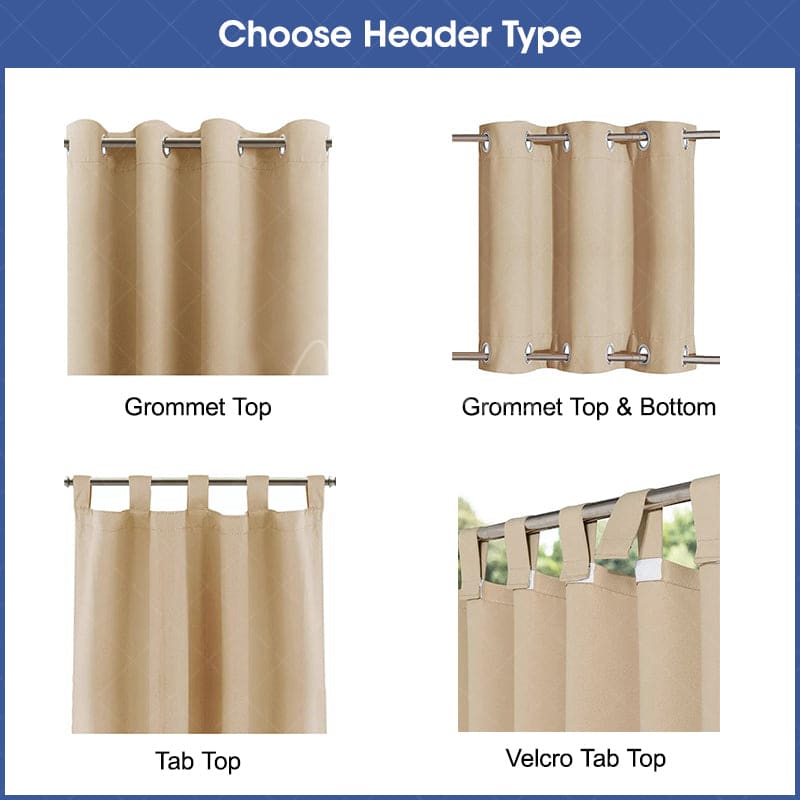 Aperturee - Aperturee Hawaii Summers Waterproof Printed Outdoor Curtains