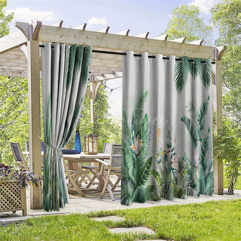 Aperturee - Aperturee Hawaii Vibe Fresh Waterproof Printed Outdoor Curtains