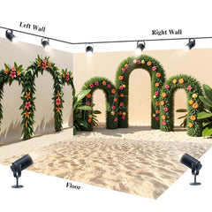 Aperturee - Aperturee Hawaiian Grass Arch Floral Summer Room Set Backdrop