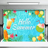Aperturee - Aperturee Hawaiian Summer Drinks Pool Holiday Party Backdrop
