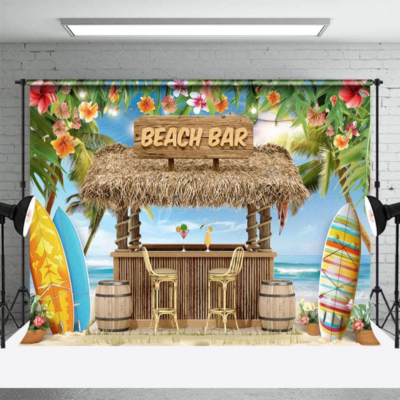 Aperturee - Aperturee Hawaiian Wooden Beach Bar Summer Vibe Photo Backdrop