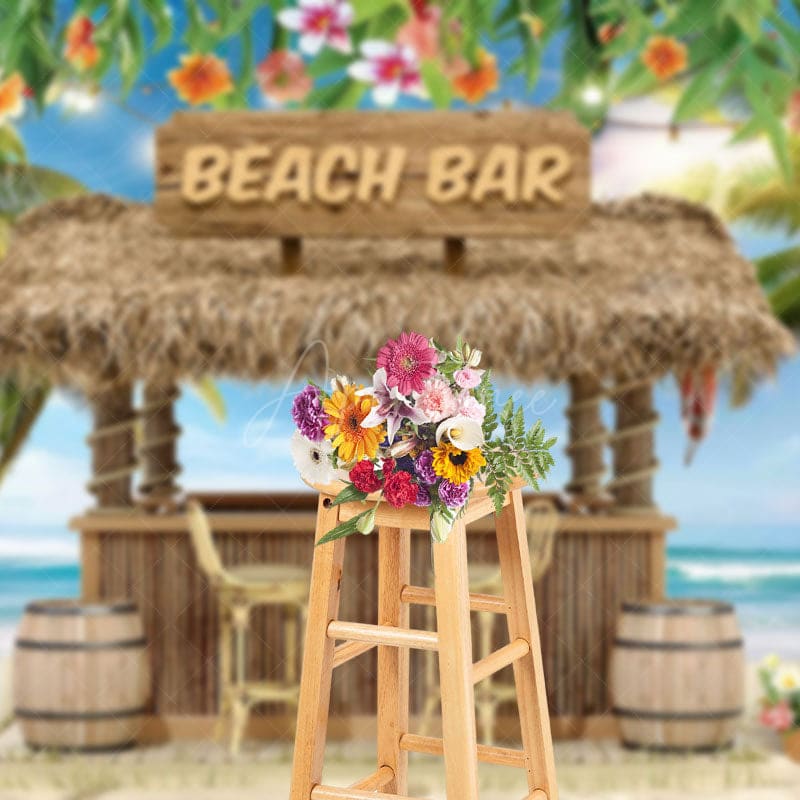 Aperturee - Aperturee Hawaiian Wooden Beach Bar Summer Vibe Photo Backdrop