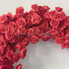 Aperturee - Aperturee Heart Shape Rose Flower Fabric Curtain Wall for Wedding