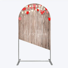 Aperturee - Aperturee Heart Wood Arch Backdrop Rustic Valentine’s Day Wedding Engagement Party Decor