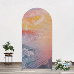 Aperturee - Aperturee Heavenly Sunrise Holy Halo Birthday Arch Backdrop