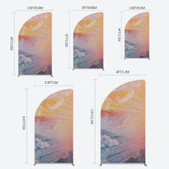 Aperturee - Aperturee Heavenly Sunrise Holy Halo Birthday Half Moon Arch Backdrop