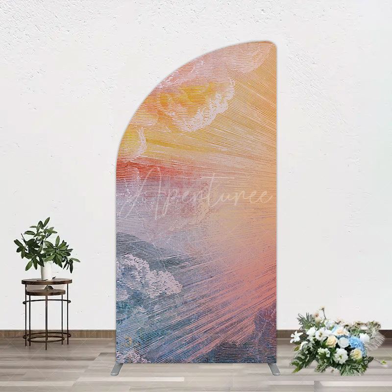 Aperturee - Aperturee Heavenly Sunrise Holy Halo Birthday Half Moon Arch Backdrop