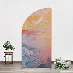 Aperturee - Aperturee Heavenly Sunrise Holy Halo Birthday Half Moon Arch Backdrop