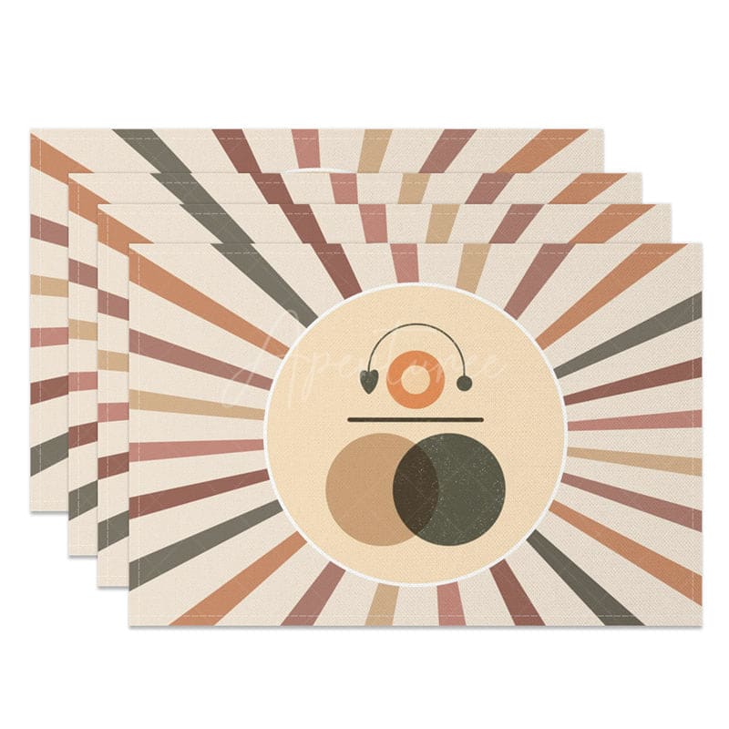Aperturee - Aperturee Here Comes Sun Music World Cute Set of 4 Placemats