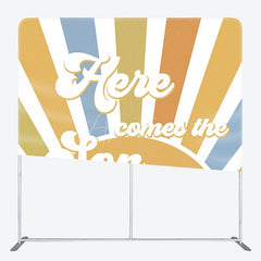 Aperturee - Aperturee Here Comes The Son Baby Shower Pillow Case Backdrop