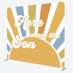 Aperturee - Aperturee Here Comes The Son Baby Shower Pillow Case Backdrop