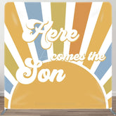 Aperturee - Aperturee Here Comes The Son Baby Shower Pillow Case Backdrop
