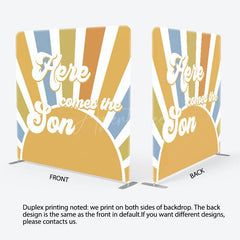 Aperturee - Aperturee Here Comes The Son Baby Shower Pillow Case Backdrop