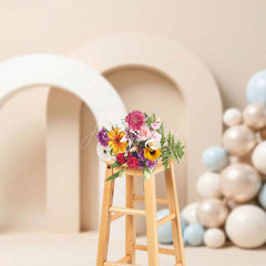 Aperturee - Aperturee Hint Of Blue Arch Balloons Wedding Photo Backdrop