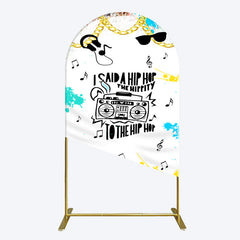 Aperturee - Aperturee Hip Hop Sunglasses Note Gold Necklace Arch Backdrop