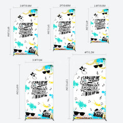 Aperturee - Aperturee Hip Hop Sunglasses Note Gold Necklace Half Moon Arch Backdrop