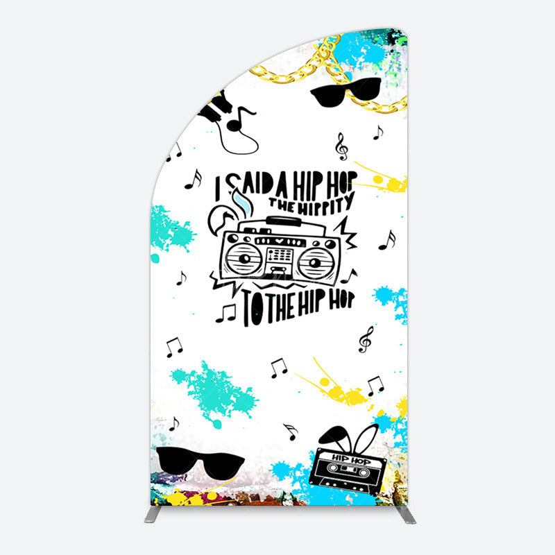 Aperturee - Aperturee Hip Hop Sunglasses Note Gold Necklace Half Moon Arch Backdrop