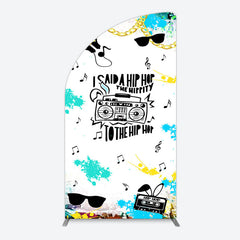 Aperturee - Aperturee Hip Hop Sunglasses Note Gold Necklace Half Moon Arch Backdrop