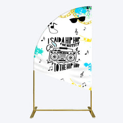 Aperturee - Aperturee Hip Hop Sunglasses Note Gold Necklace Half Moon Arch Backdrop