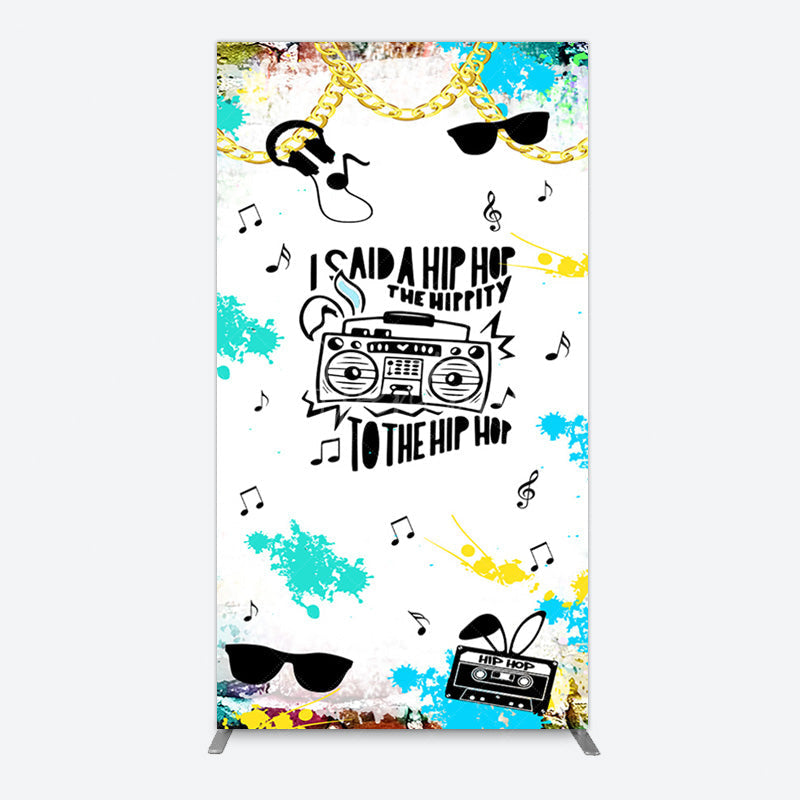 Aperturee - Aperturee Hip Hop Sunglasses Note Gold Necklace Rectangle Backdrop