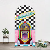 Aperturee - Aperturee Hiphop Plaid Fabulous 50s Dance Party Arch Backdrop