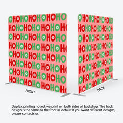 Aperturee - Aperturee Ho Ho Red Green Christmas Tension Fabric Backdrop
